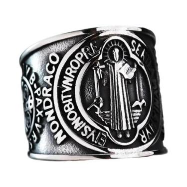 Imagem de Anel Cruzado De Aço Titânio Retro Masculino Com Design De Personalidad