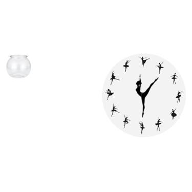 Imagem de Whtkoph Pequeno Vaso Redondo Transparente em Formato de Bailarina para Aquário, com Relógio de Bailarina, Decoração para Escritório, Casa, Mesa.