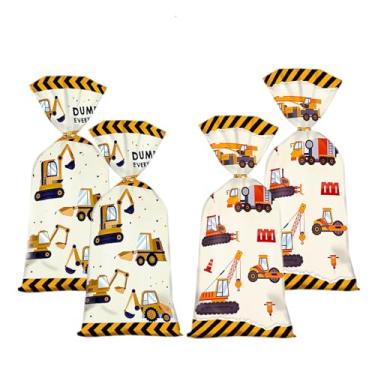 Imagem de YIHUANYIFA 50 peças de sacos de guloseimas reutilizáveis de celofane sacos de presente de biscoitos doces com fecho de gravata torcida para suprimentos de decoração de festa (caminhão-100 peças)