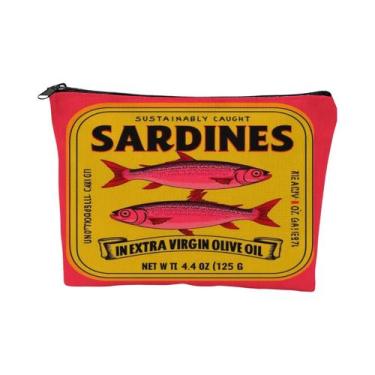 Imagem de Bolsa de maquiagem unissex de linho leve e durável  Design de azeite d