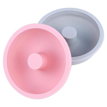 Imagem de 2 moldes de silicone para donuts, 10 cm, moldes de bolo faça-você-mesmo e para fazer donuts criativos para assar em casa e sobremesas