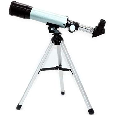 Imagem de Telescópio astronômico para refrator de ciências educacionais com tripé super leve para iniciantes em astronomia, relógio de estrelas noturnas, distância focal de 360 mm, abertura de 50 mm