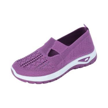 Imagem de Tênis Casuais Femininos De Verão Com Cabedal Em Malha Respirável E Ant