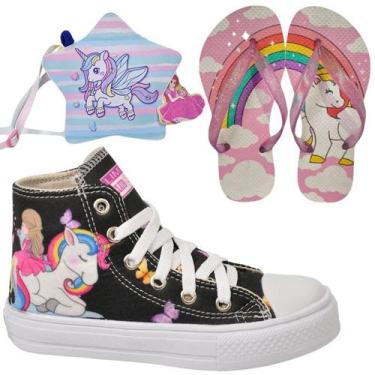 Imagem de Tênis Infantil Feminino Unicórnio Menina Botinha Cano Alto Club Magia 