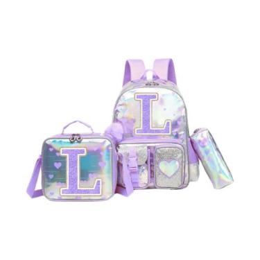 Imagem de Mochila Infantil Com Estampa De Letras Para Meninas, Ideal Para Volta 