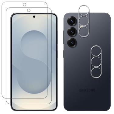 Imagem de HKKAIS Protetor de tela fosco antirreflexo para Samsung Galaxy S26 filme de vidro temperado antiimpressão digital, pacote com 2 unidades com protetor de lente de câmera