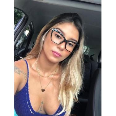 Imagem de Armação De Óculos Para Grau Feminina Gatinho Facetada Pérola  Preto - 