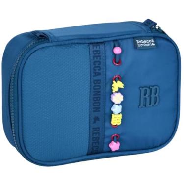 Imagem de Rebecca Bonbon Estojo Escolar, 36 Canetas, com Divisórias e Elásticos Internos, Fecho em Zíper, Material Resistente (Azul)