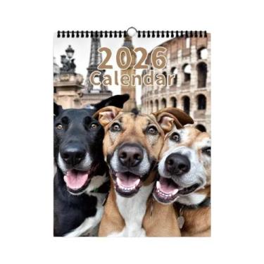 Imagem de Calendário De Parede Temático De Viagem Com Cães 2026: 12 Designs Lind