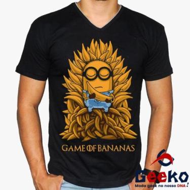 Imagem de Camiseta Game Of Bananas 100% Algodão Minions Game Of Thrones Meu Malv
