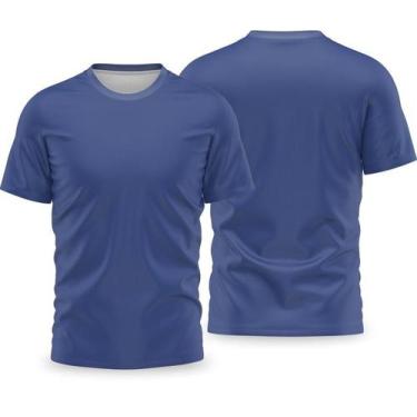 Imagem de Camisetas Básicas Dry Fit Lisa Tradicional - FORTE IMPRESSÃO, GG, Azul