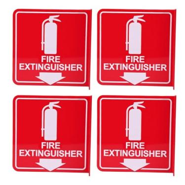 Imagem de Luocute Sinal de Extintor de Incêndio, 4 Unidades de Acrílico Com Seta para Baixo, Fitas Adesivas, Parafusos, Plugues de Expansão Com Proteção UV à Prova de Intempéries para Uso Interno
