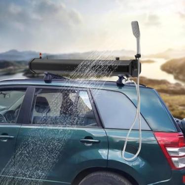 Imagem de Tanque de água pressurizado portátil para chuveiro de acampamento - Armazenamento de água de veículo off-road de 18L/20L/30L, rack de teto e suporte de para-choque para caminhões, perfeito para