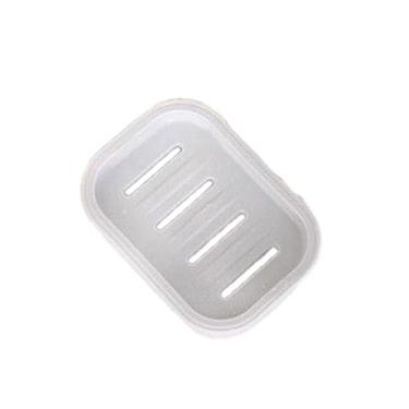 Imagem de Bandeja de saboneteira cinza de camada dupla com autodrenagem destacável para banheiro, banheira, chuveiro, cozinha