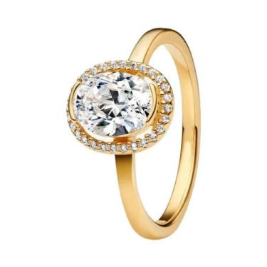 Imagem de Anel Feminino De Prata Esterlina 925 Banhado a Ouro 18K Com Pérola Geo