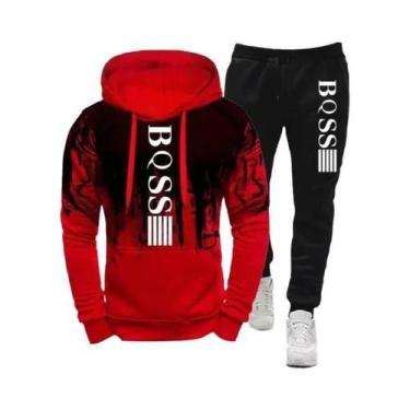 Imagem de Conjunto De Moletom Masculino Com Calças E Design De Tinta Splash - NO