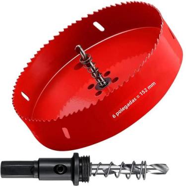 Imagem de Serra Copo Bimetálica HSS De 6 Polegadas Para Madeira, Placa De Gesso,