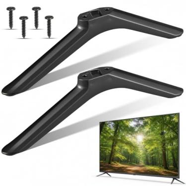 Imagem de ifundom Suporte universal de TV pernas com parafusos de substituição para TV pés de base de mesa pernas pedestal de televisão pé suporte de televisão perna de montagem para sala de estar quarto