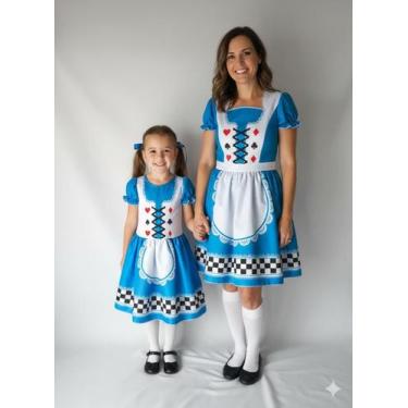 Imagem de Vestido Alice Infantil e Adulto Carnaval - Uni Fantasias, G