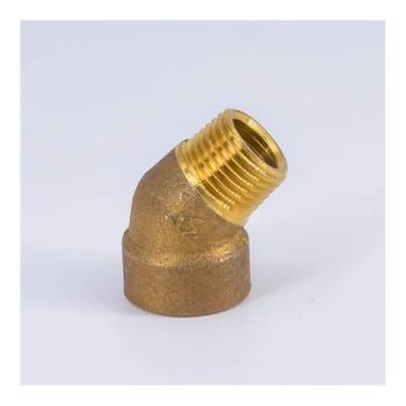Imagem de Conector de acoplador de encaixe de tubulação de cotovelo de 45 graus de latão fêmea para macho BSPP 1/5.1 cm água gás óleo