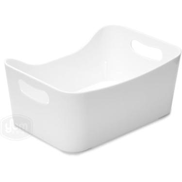 Imagem de YBM HOME Cesta de armazenamento aberta para cozinha, penteadeira de banheiro, lavanderia, organizador de suprimentos de produtos de saúde e beleza 2153 (médio, branco)