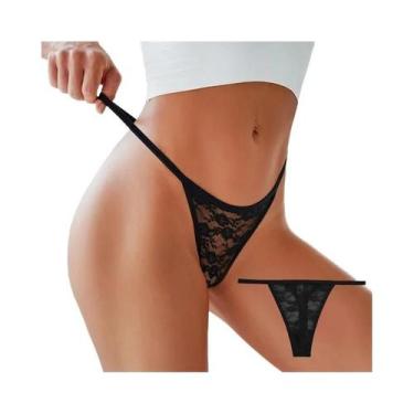 Imagem de Calcinhas De Renda De Cintura Baixa M-XL T-Back G-string Feminino Ling
