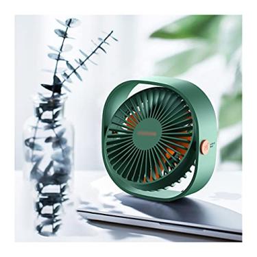 Imagem de U5GAAALPPQ9 Ventilador portátil USB ventilador de mesa 3 velocidades ajustável alimentado por USB pequeno ventilador para melhor resfriamento casa quarto escritório (cor: branco) (verde)
