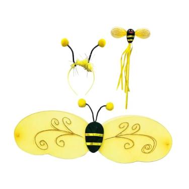 Imagem de simhoa Fantasia de Abelha com Asas para Crianças, Ideal para Festas de Carnaval, Apresentações e Aniversários, E Varinha de Tiara