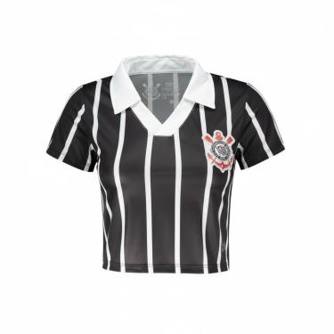 Imagem de Camisa Polo Corinthians Oficial Cropped Logo Bordado-Feminino