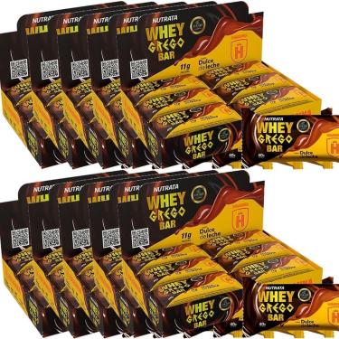 Imagem de Kit 10X Barra Whey Grego Bar - 12 Unidades de 40g Dulce de Leche Havanna - Nutrata-Masculino