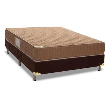Imagem de Cama Box Casal: Colchão Molas Bonnel Ortobom Nanolastic Orthotel+Base Brown(138X188)