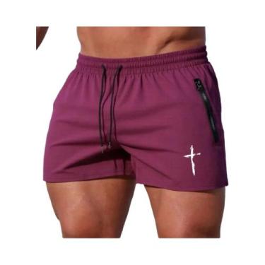 Imagem de Calções De Natação Masculinos De Verão Com Estampa Cruzada, Shorts De 