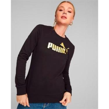 Imagem de Blusa de Moletom Feminina Puma Essentials Metallic Logo Crew Neck Terry-Feminino