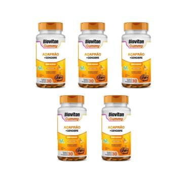 Imagem de Kit 5 Gummy Açafrão + Gengibre 5x30 Gomas - Unilife-Unissex