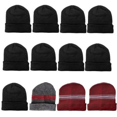 Imagem de Kit C/12 Touca Gorro Tamine D-6 Unissex Básico, Preto, Cinza, Vermelho