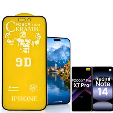 Imagem de Película Cerâmica Fosca POCO X7 PRO 5G / NOTE 14 5G Proteção Total, Anti-Risco e Não Fica Com Marca de Dedo