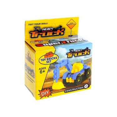 Imagem de 05 Brinquedo Blocos De Montar Infantil - Veículos Construção e Polícia