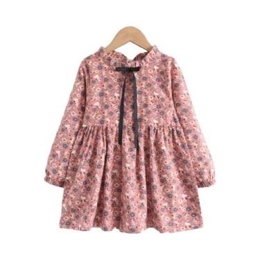 Imagem de Vestido Casual Floral Para Meninas, Roupas De Princesa Para Crianças D