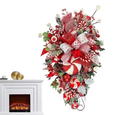 Imagem de Ganhos de bengala de doces de Natal | Decoração sazonal de Natal de 50 cm | Guirlanda de decoração de casa - para proprietários, igreja, escritório, apartamento, cafeteria, exterior, interior, janela