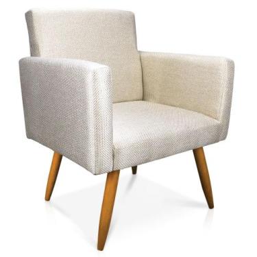 Imagem de Poltrona Larissa LB11 Pés Palito Castanho - D'Rossi - DRossi