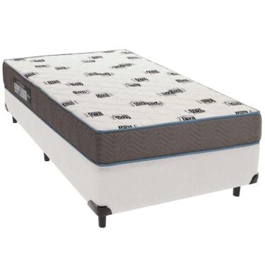 Imagem de Cama Box Branco E Colchão Light Espuma D33 Solteiro Ortobom
