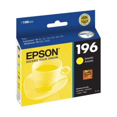 Imagem de Cartucho De Tinta Epson T196420 T196 Amarelo | Xp101 Xp201 Xp214 Xp401 Xp411 Wf-2532