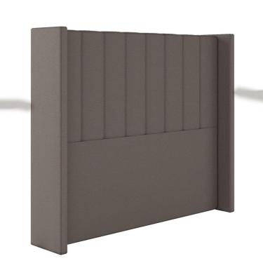 Imagem de Cabeceira Estofada Queen 160 Cm Turquesa Corino Marrom