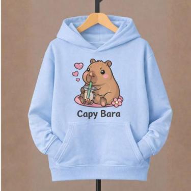 Imagem de Moletom Canguru Infantil Estampa Capy Bara 1032 Moderno Estiloso Tendê