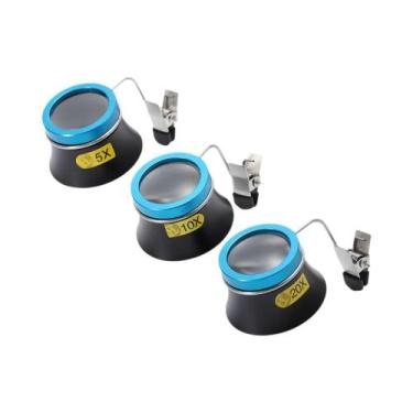 Imagem de Lupa De Relojoeiro 5X 10X 15X, Kit Com 4 Lupas Oculares Para Reparo De
