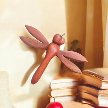 Imagem de Escultura Libélula em Madeira de Parede - Estilo Rústico