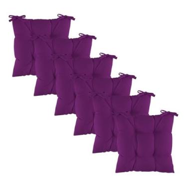 Imagem de Kit 6 Assentos Almofada 4 Furos Futton Cadeira Poltrona Sofa Pallet Fi