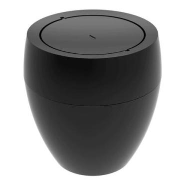 Imagem de Lixeira Basculante Redonda Crippa 9L Cozinha Banheiro Escritório Preta