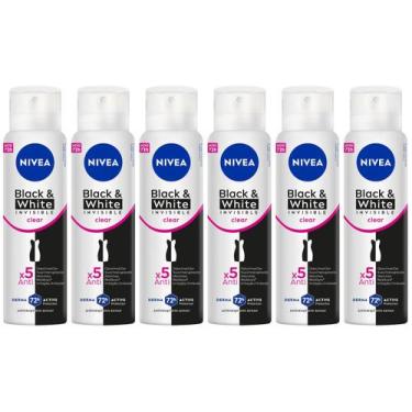 Imagem de Kit Desodorante Nivea 6 Unidades Invisible - For Black & White Aerosso