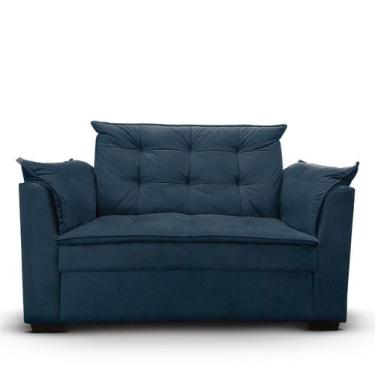 Imagem de Sofá 2 lugares Para Sala Moderno Confortável Elegance Suede Cor:Azul M